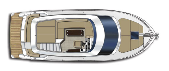 Carver C34 - layout diagram - with lower helm
