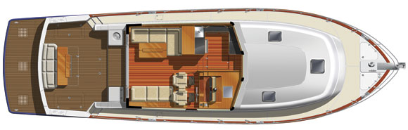 Grand Banks 50 Eastbay SX main deck layout