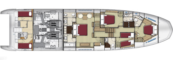 Azimut 80 lower deck layout