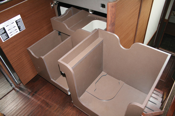 cabinetry in the Sea Ray 510
