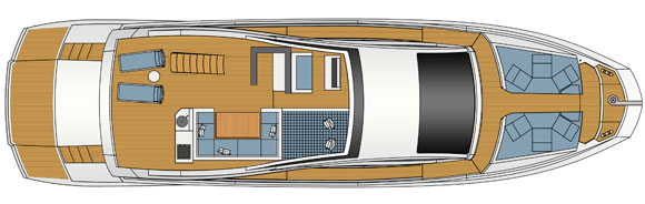 Astondoa 72 GLX layout diagram - Sundeck