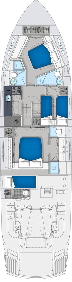 Pershing 62 deck plans - lower deck
