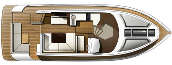 Galeon 420 Fly - layout diagram - main deck