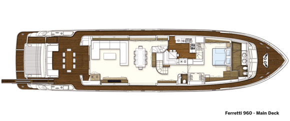 Ferretti 960 main deck layout