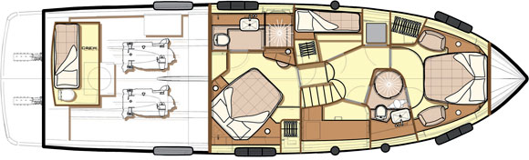 Azimut Magellano 53 deckplans -Lowerdeck