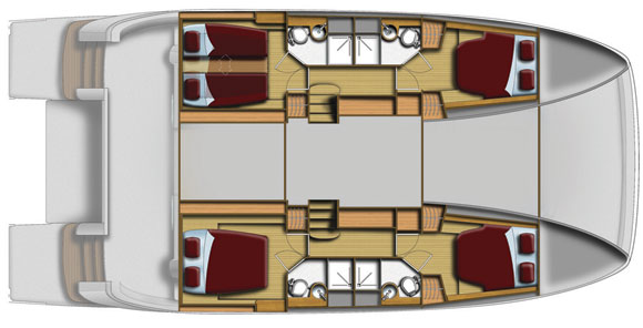 MarineMax 484 - cabins deck layout diagram