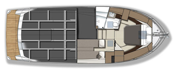Carver C34 - lowerdeck layout diagram