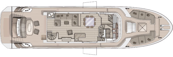 Monte Carlo Yachts 86 main deck layout diagram