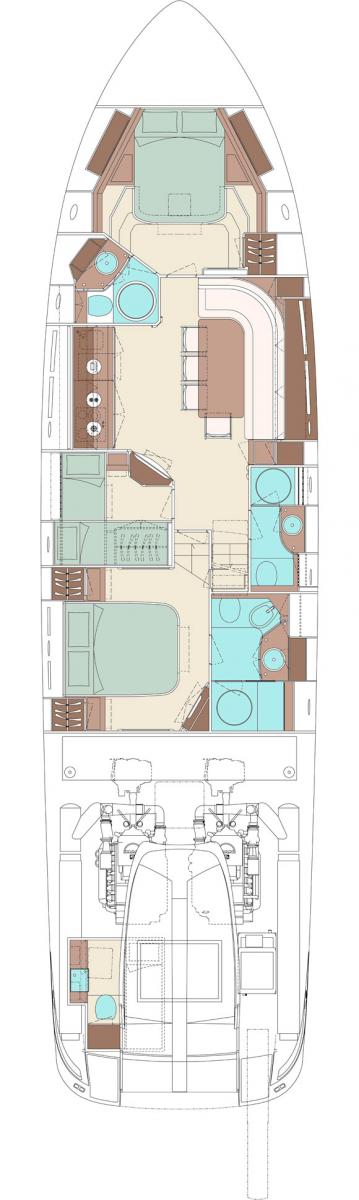 Riva 63 Virtus - internal layout digram