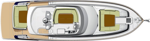 Azimut Magellano 53 deckplans - Fly Deck