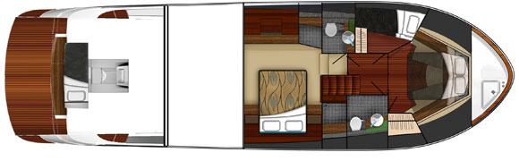 Tiara 50 Coupe layout diagram - lower deck