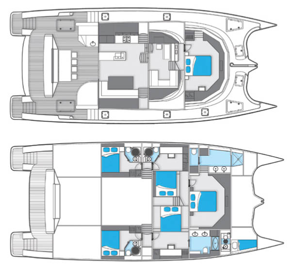 Sunreef 70 layout diagrams