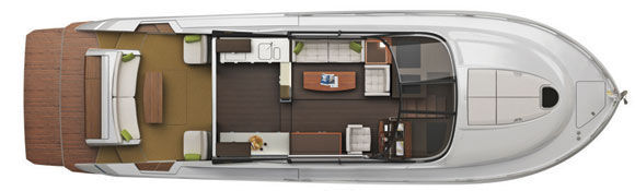 Tiara 50 Coupe layout diagram - main deck