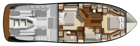 Belize 54 layout diagram - lower deck