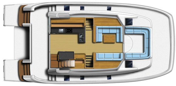 MarineMax 484 - main deck layout diagram