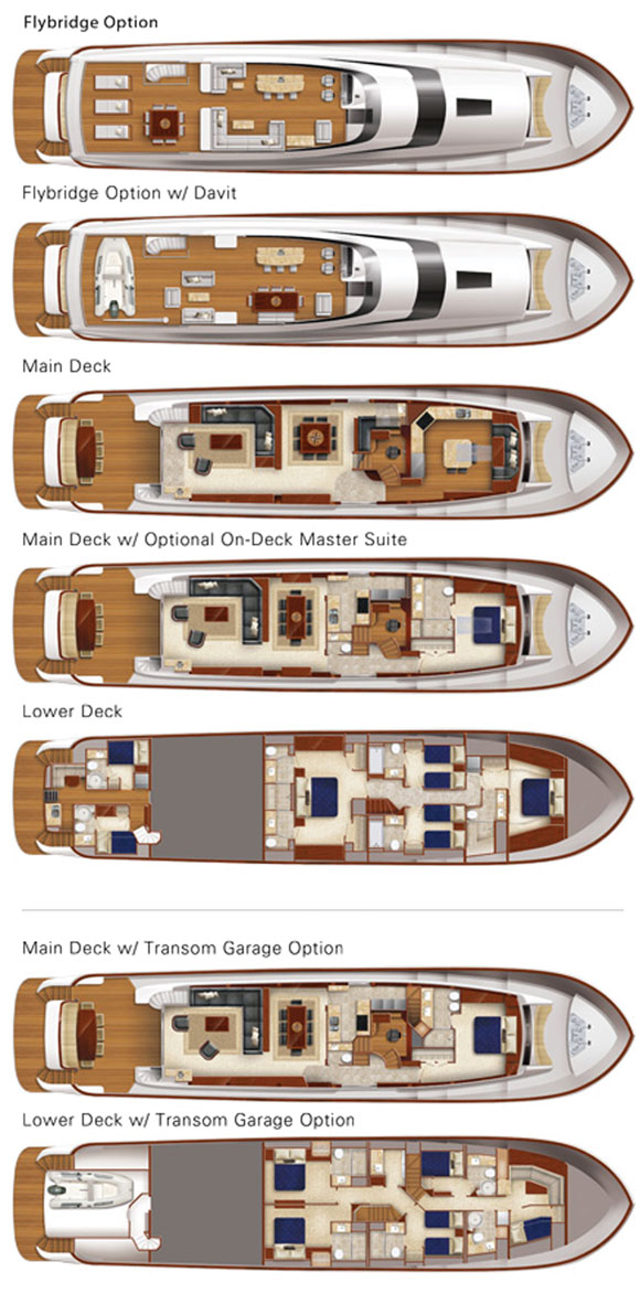 Hatteras 100 Raised Pilothouse deckplans