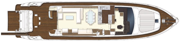 Ferretti 870 - maindeck layout diagram