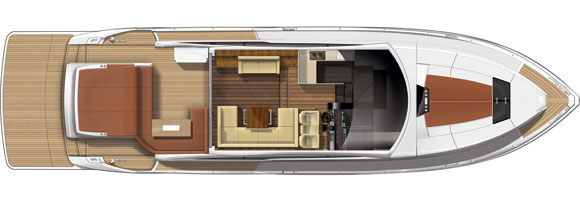 Fairline Targa 62GT - upper deck diagram