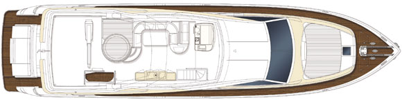 Ferretti 870 - sundeck layout diagram