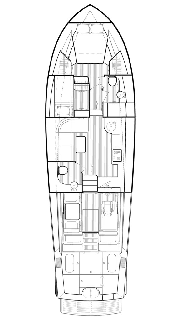 Huckins 45 Sportfisherman deckplans