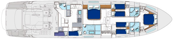 Pershing 82 - Lower Deck