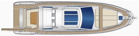 Azimut 55S Upper-deck layout diagram