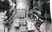 Engine room on the Bertram 64