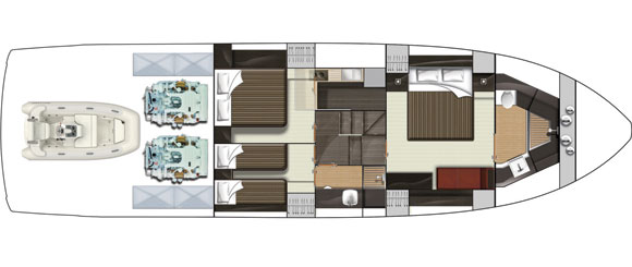 Fairline Targa 62GT - lower deck diagram