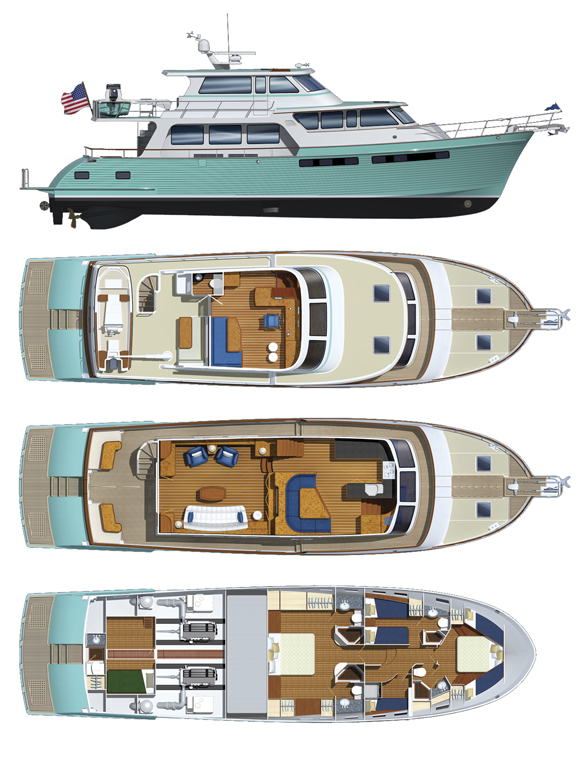 Marlow Yachts 66E layout diagram
