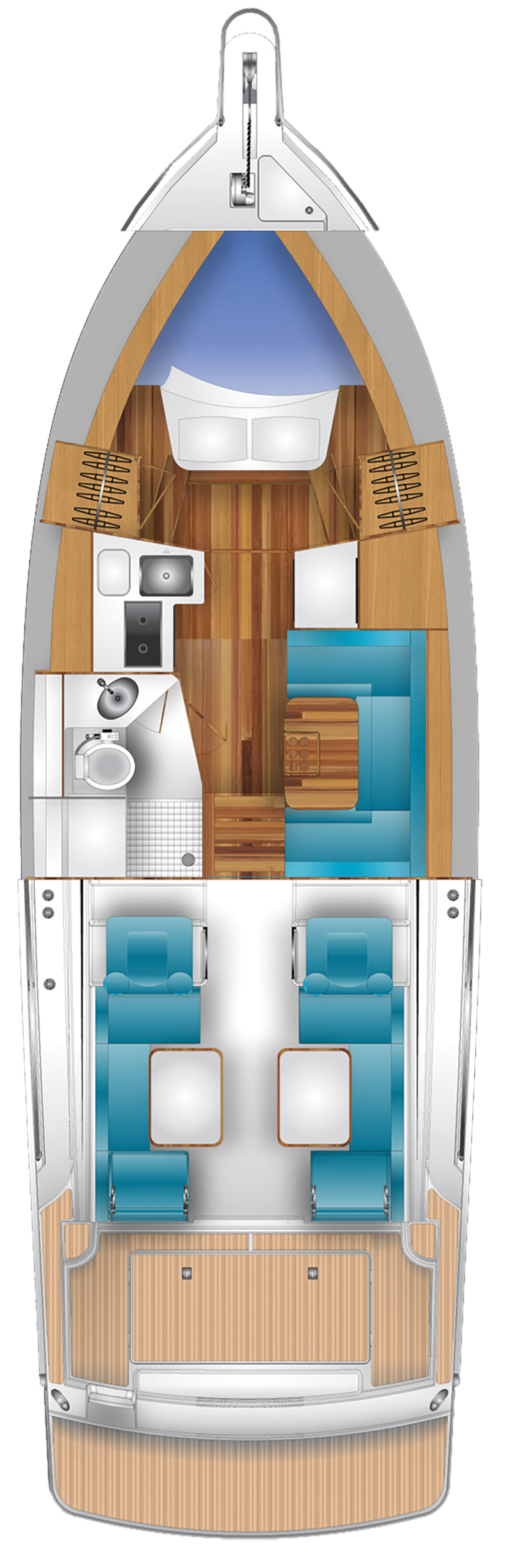 Marlow Pilot 34 layout diagram