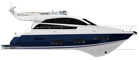 Fairline Squadron 50 exterior rendering