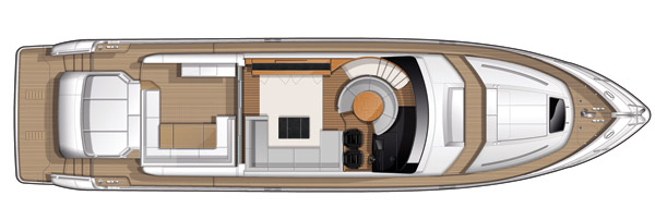 Princess V72 - layout diagram - Main Deck