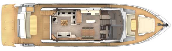 Absolute 72 Fly - Main deck layout plans
