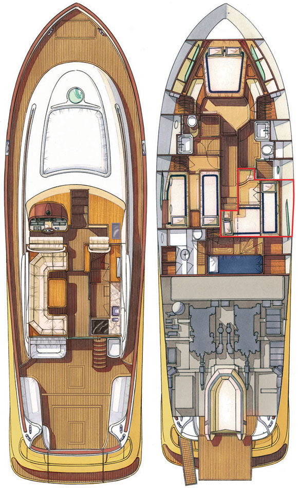 Mochi Craft Dolphin 54 Flybridge deckplans
