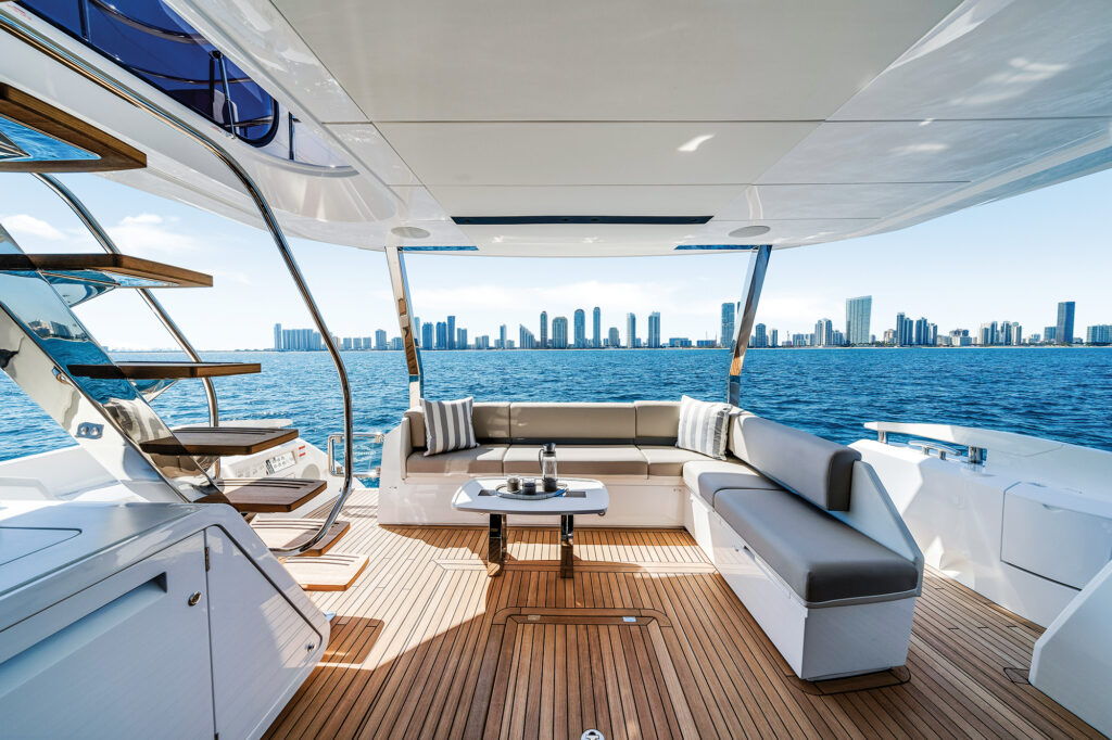 Cockpit of a luxury yacht