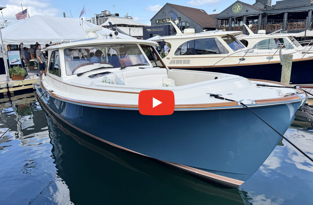 Hinckley 39 Picnic Boat at her Newport debut