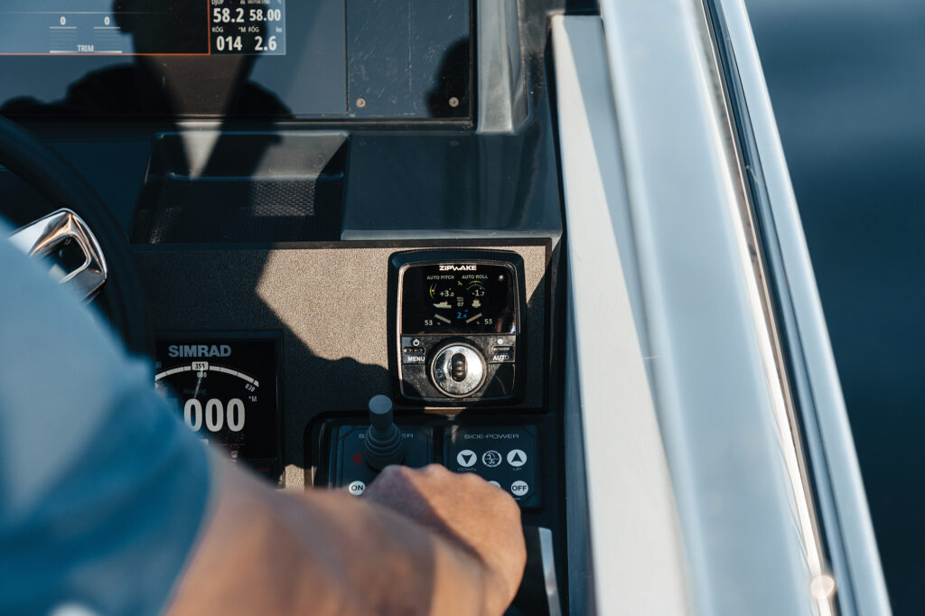 Controls on a boat helm