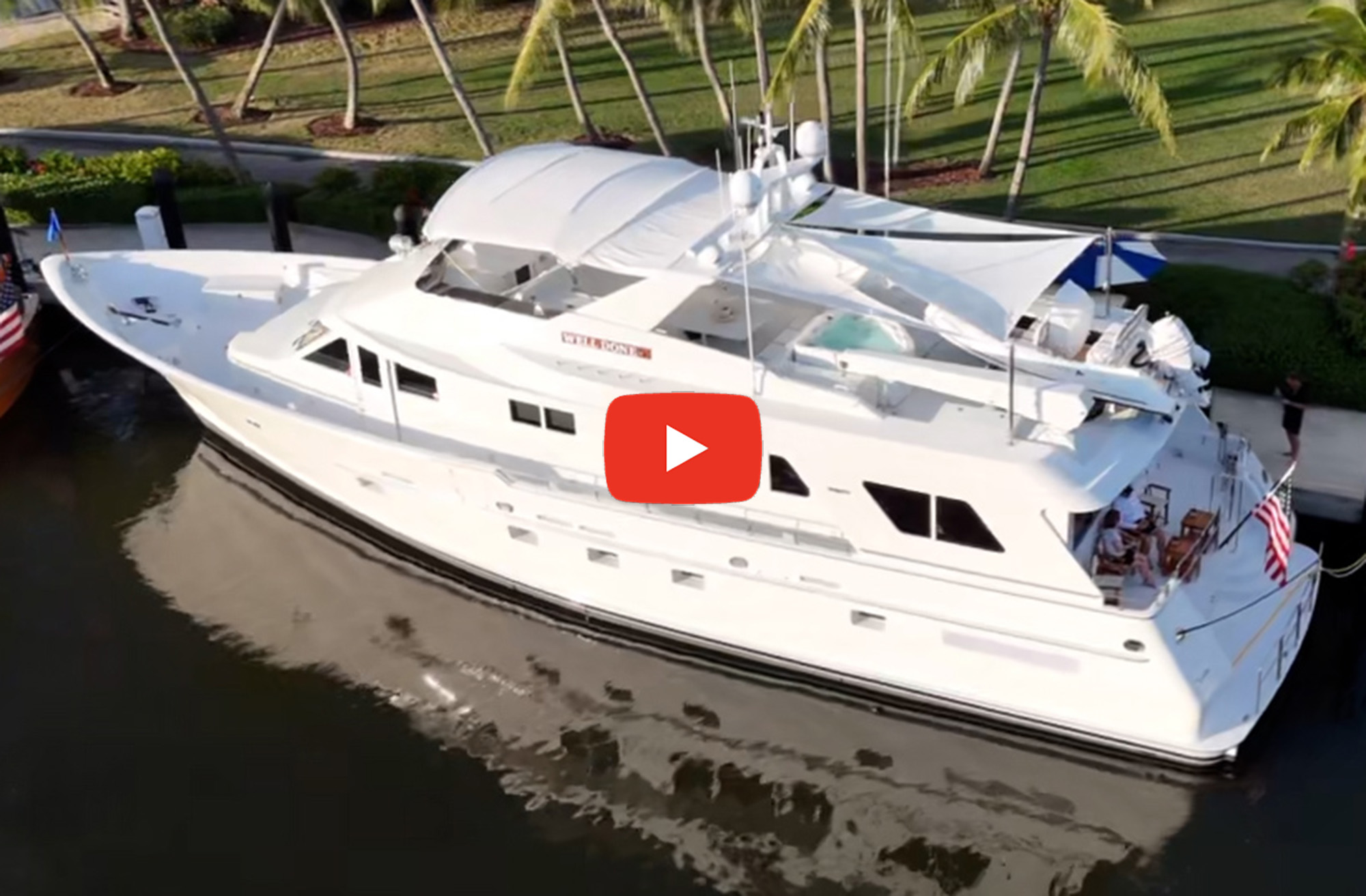 84 Burger motoryacht docked