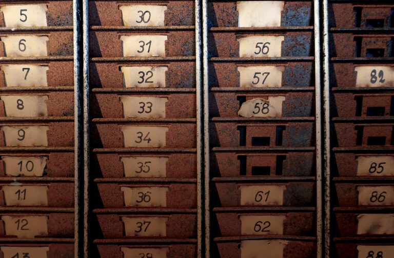part of an old-fashioned punch clock of a former factory