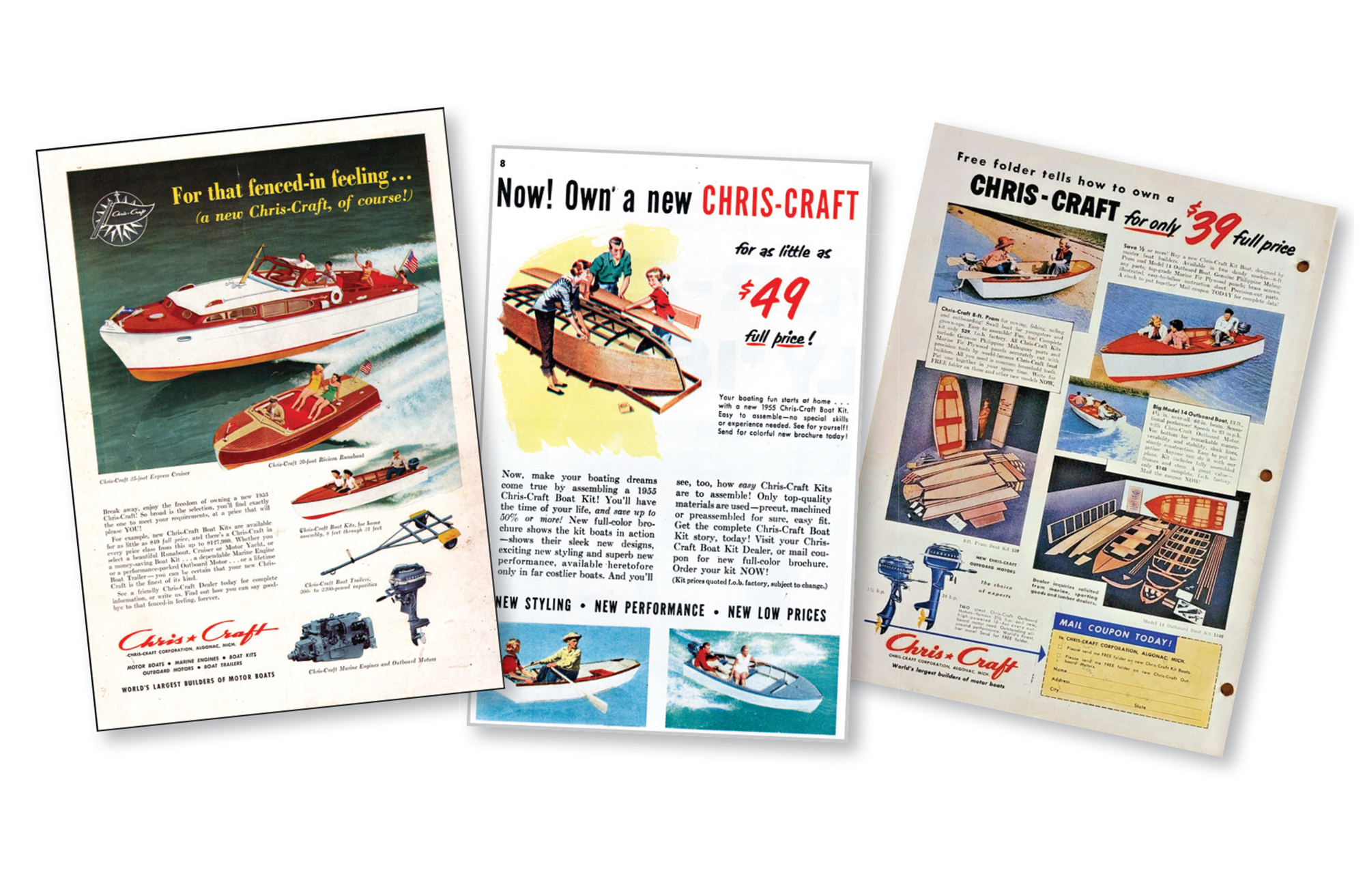 Vintage magazine ads for Chris-Craft boats