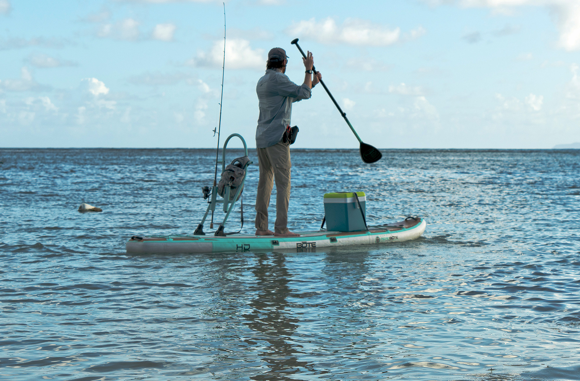 A man on a paddleboard