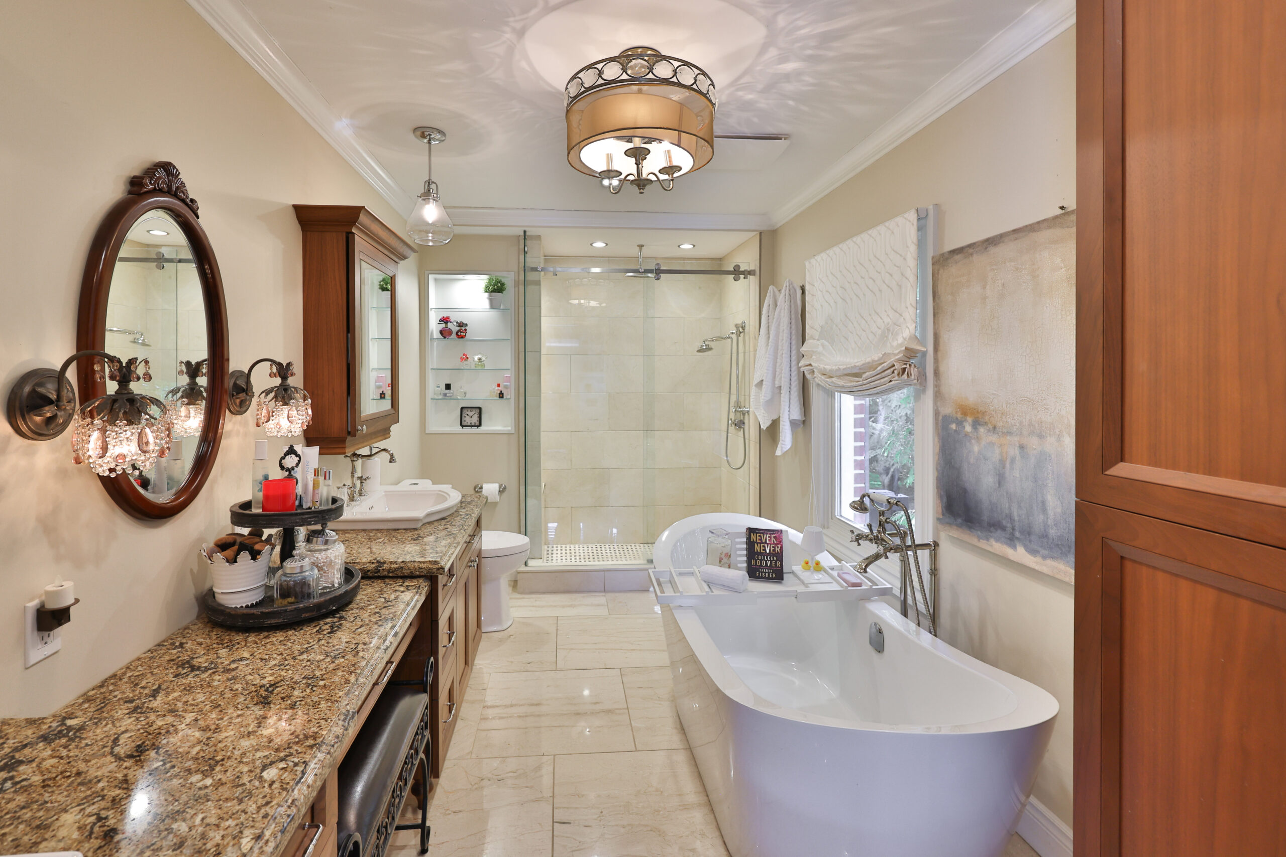 master ensuite with soaker tub and walk in shower