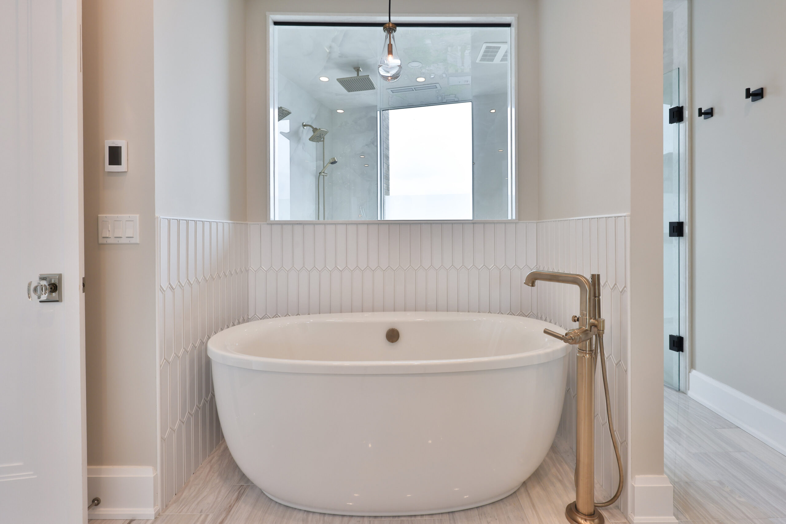 custom white soaker tub