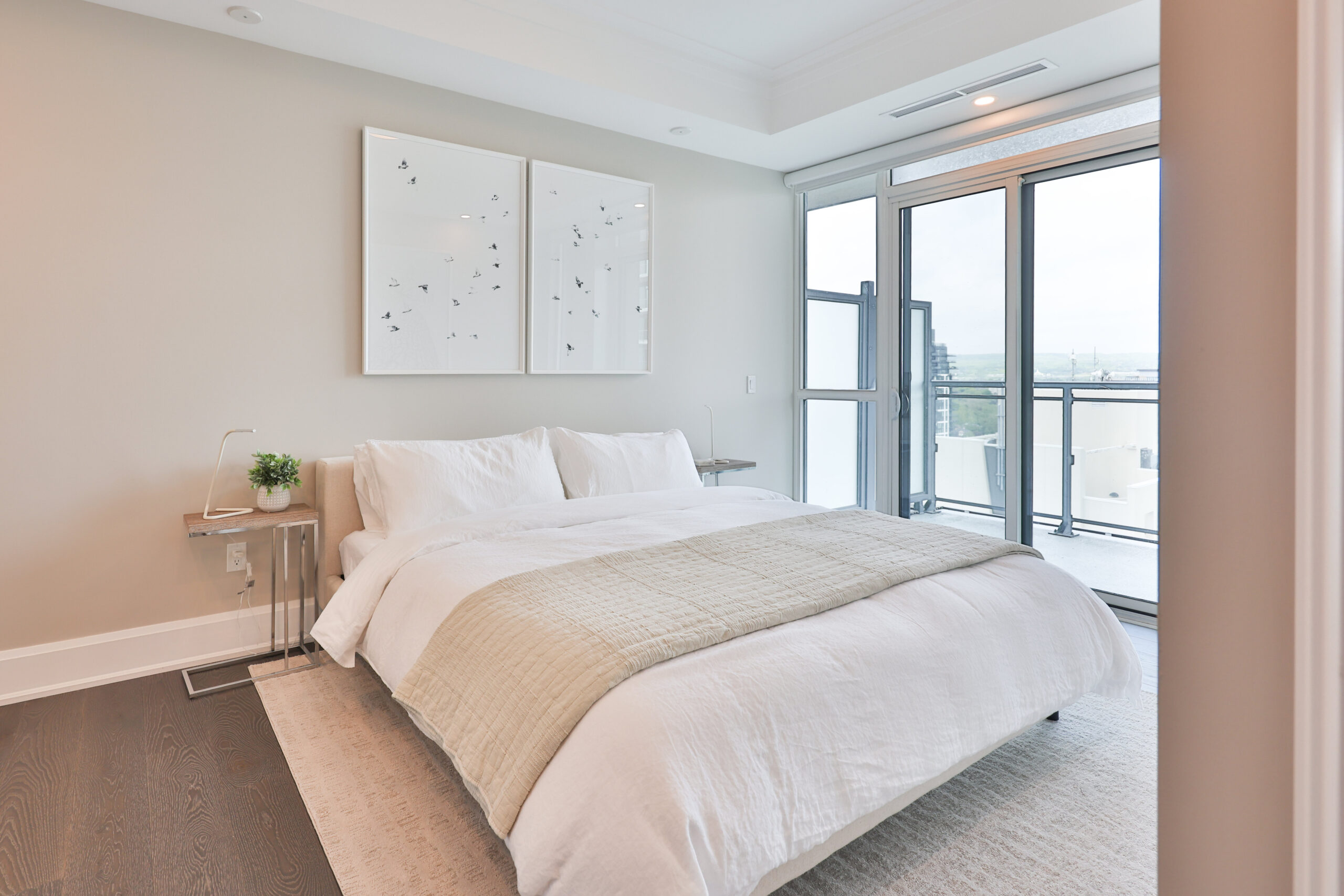 large second bedroom with balcony access