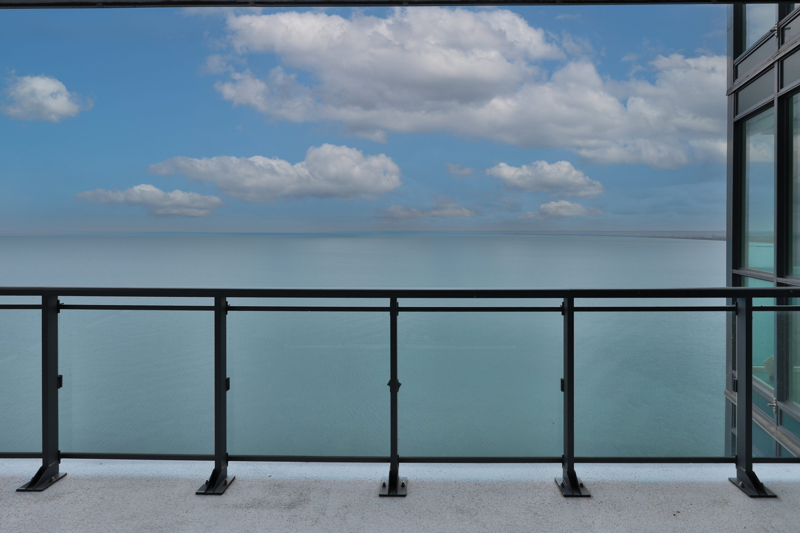 Balcony views overlooking lake Ontario