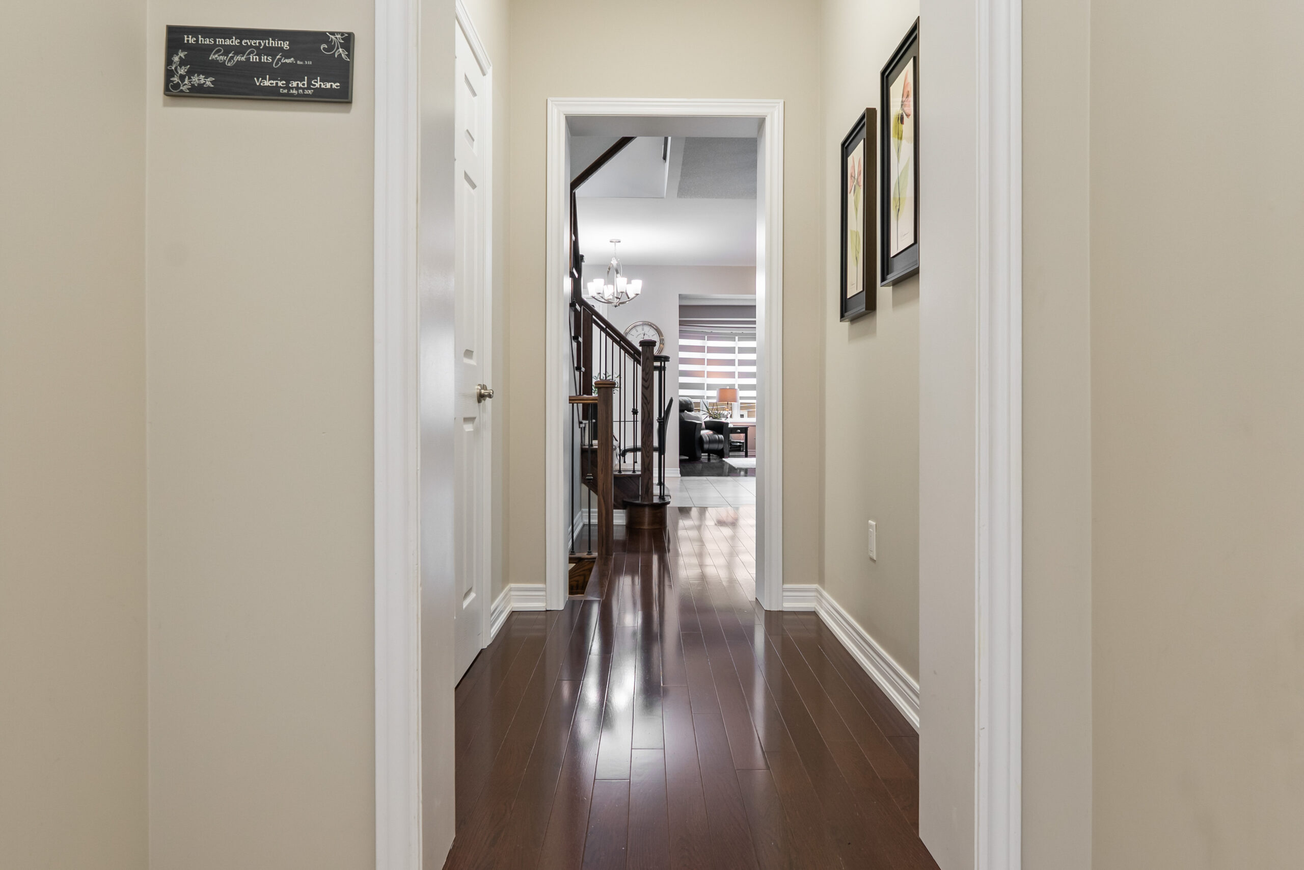 view looking into the house from the front foyer