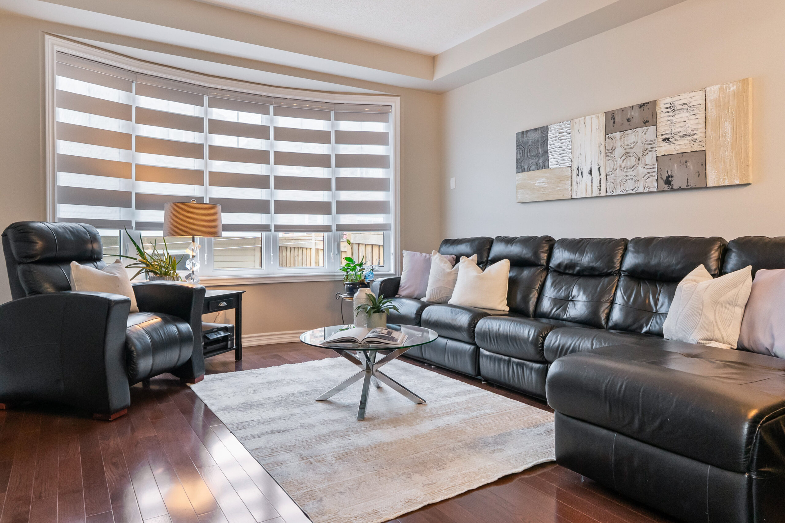 Family room with large bay window