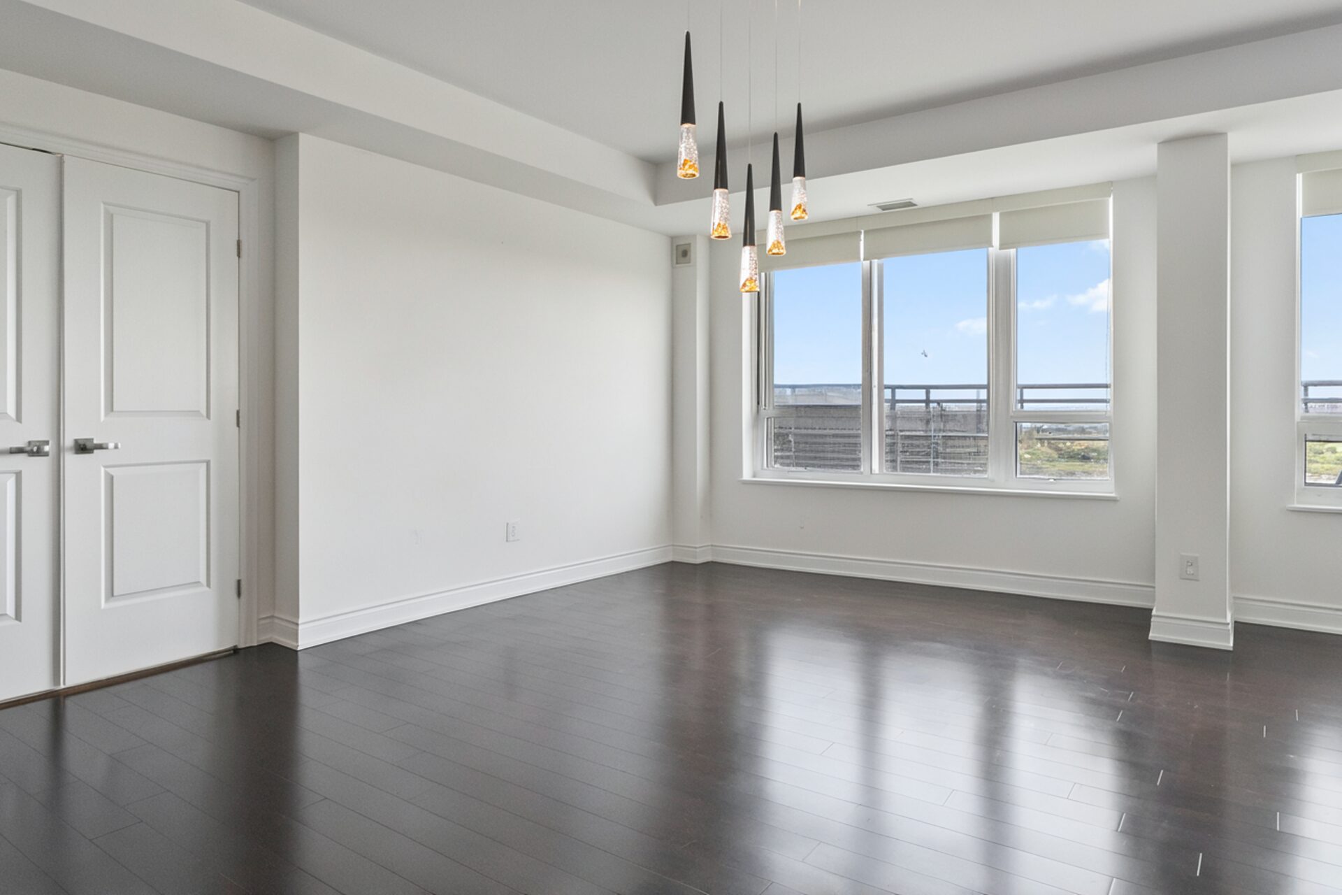 dining room with lake views