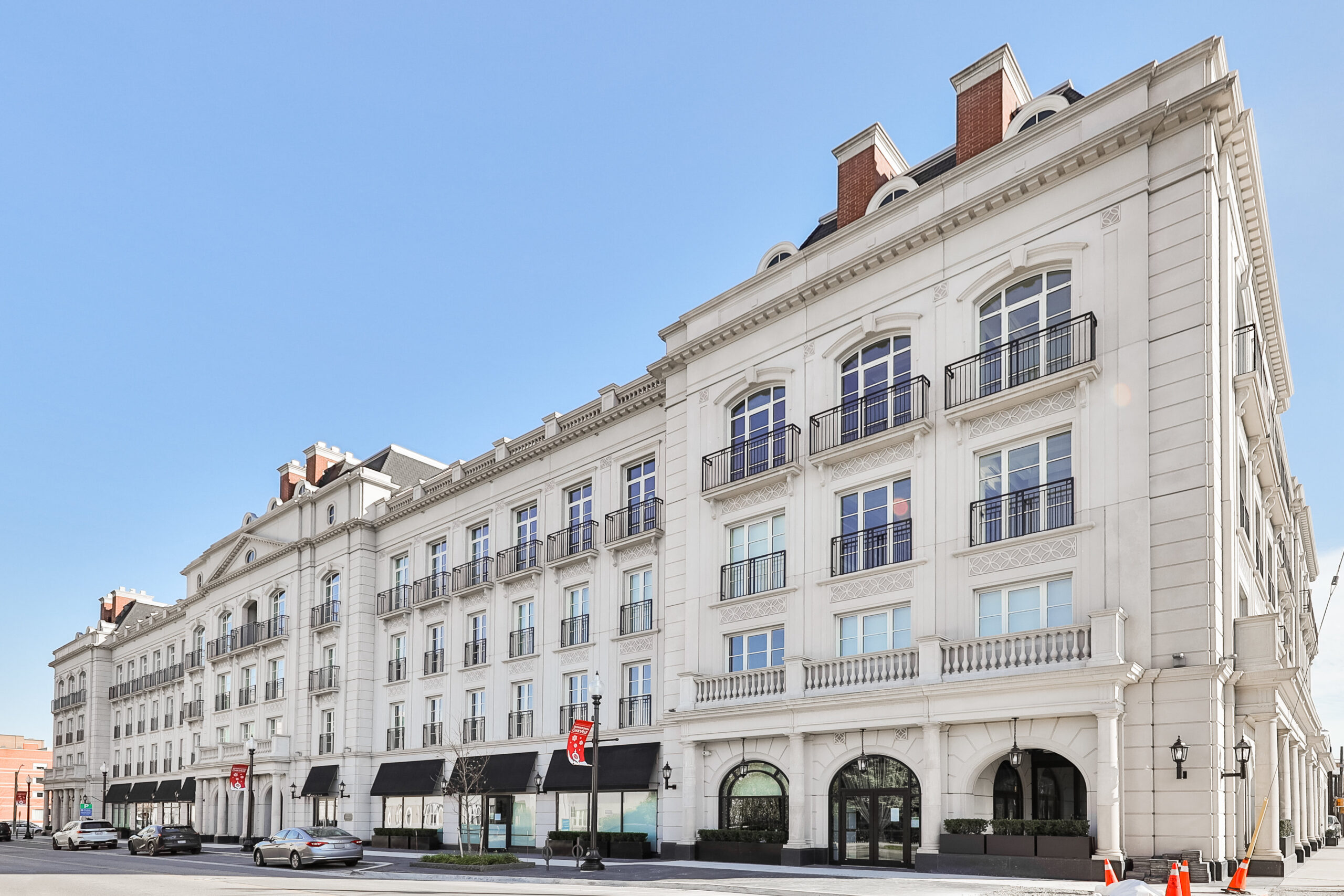 retail and restaurants on ground level