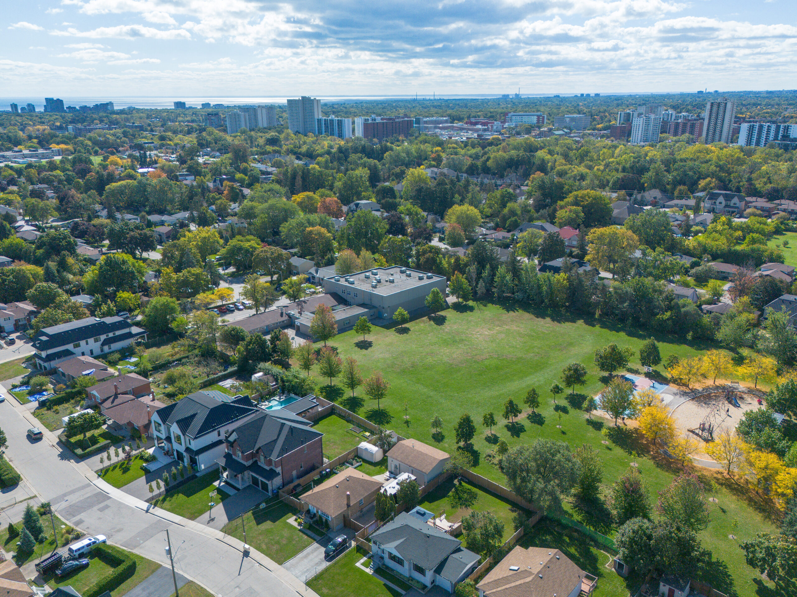 Airel photo showing house and local parks near by